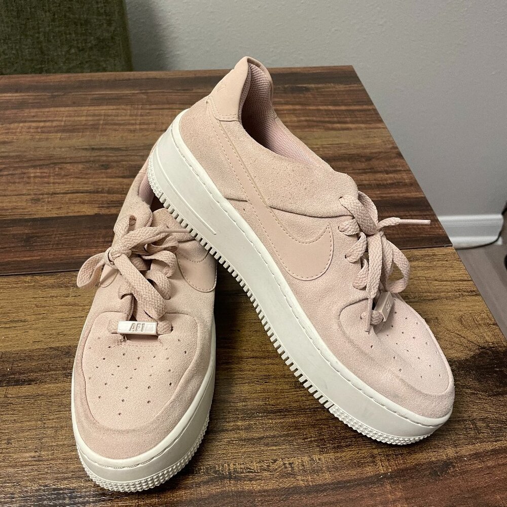 Nike Air Force 1 pink suede sneakers